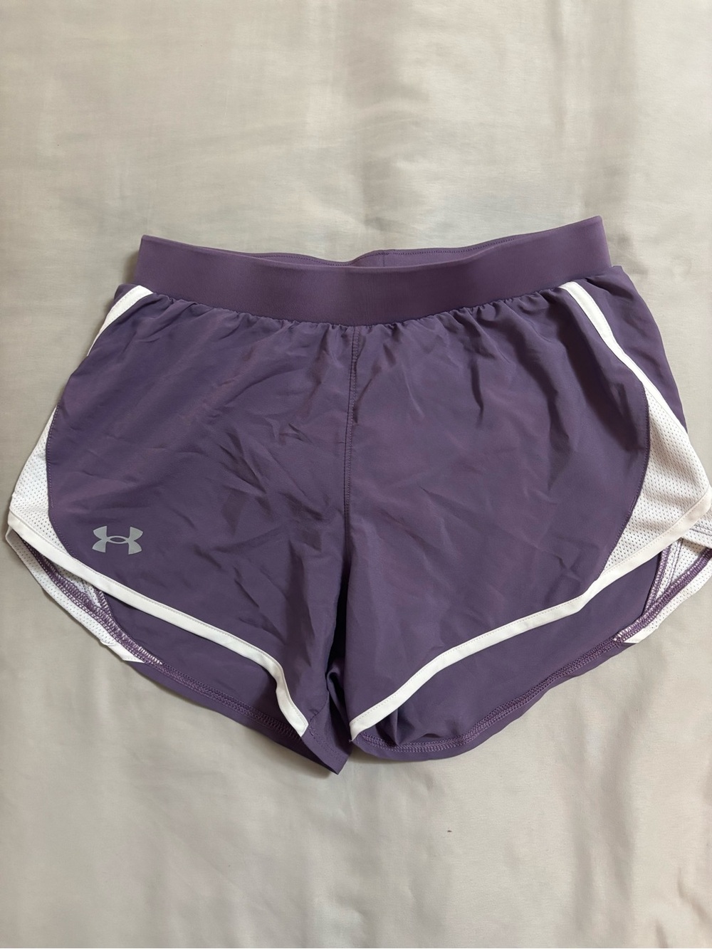 Under Armour Purple Women's Athletic Shorts with White Trim